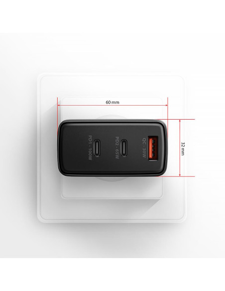 MOBILE CHARGER WALL USB 100W/GAN 3PORT ACU-DPQ100 AXAGON