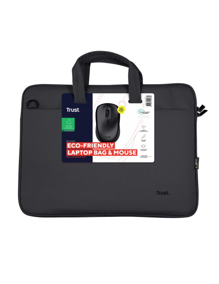 NB CASE BOLOGNA 16" +MOUSE SET/BLACK 24988 TRUST