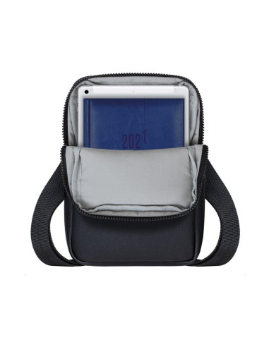 TABLET CASE CROSSBODY 8"/8810 BLACK MELANGE RIVACASE