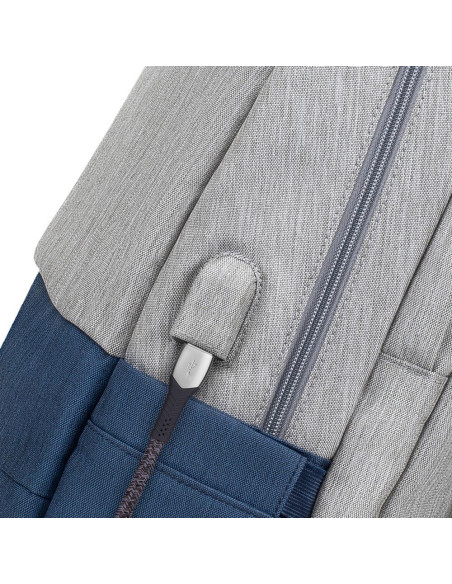NB BACKPACK ANTI-THEFT 17.3"/7567 GREY/DARK BLUE RIVACASE