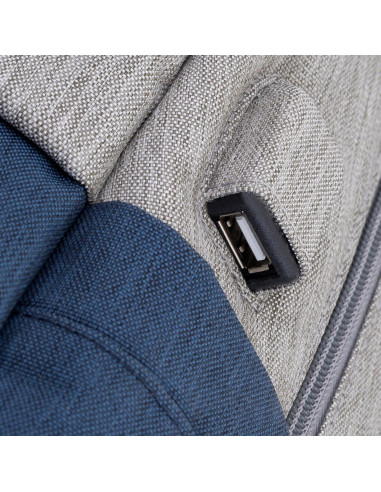 NB BACKPACK ANTI-THEFT 17.3"/7567 GREY/DARK BLUE RIVACASE