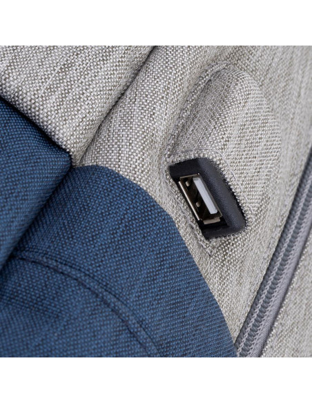 NB BACKPACK ANTI-THEFT 17.3"/7567 GREY/DARK BLUE RIVACASE