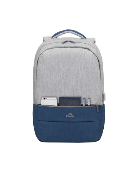 NB BACKPACK ANTI-THEFT 17.3"/7567 GREY/DARK BLUE RIVACASE