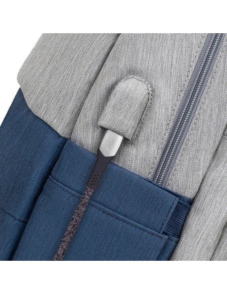 NB BACKPACK ANTI-THEFT 17.3"/7567 GREY/DARK BLUE RIVACASE