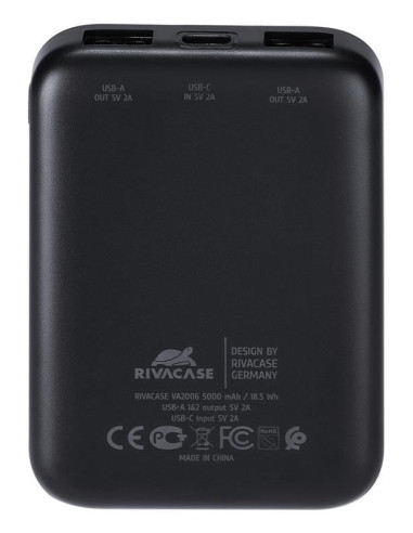 POWER BANK USB 5000MAH/VA2006 BLACK RIVACASE