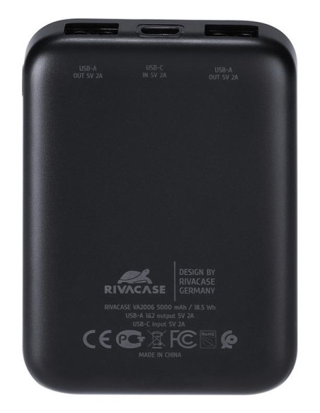 POWER BANK USB 5000MAH/VA2006 BLACK RIVACASE