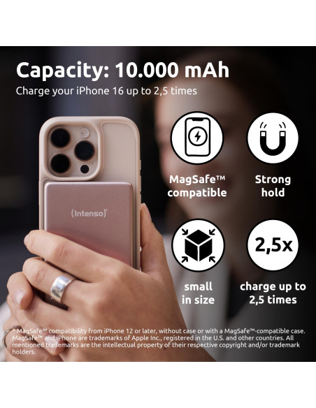 POWER BANK USB 10000MAH MAG/ROSE 7344033 INTENSO