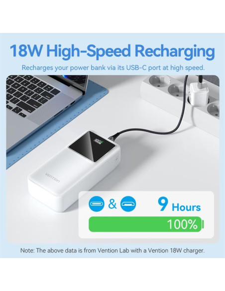 POWER BANK USB 30000MAH 22.5W/WHITE FHMW0 VENTION