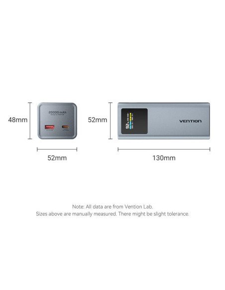 POWER BANK USB 20000MAH 100W/FKCH0 VENTION