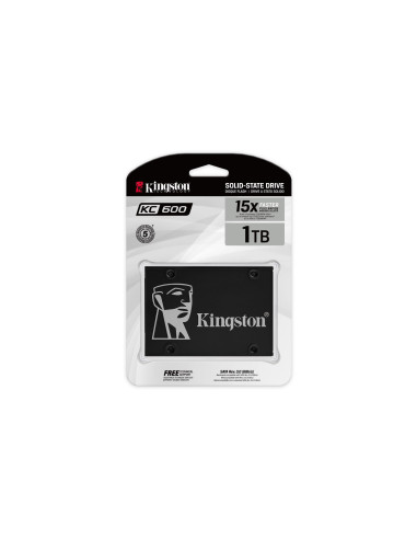 SSD, KINGSTON, KC600, 1TB, SATA 3.0, TLC, Write speed 520 MBytes/sec, Read speed 550 MBytes/sec, 2,5", TBW 600 TB, MTBF 1000000