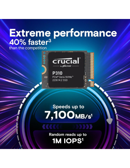 SSD, CRUCIAL, 440xTBW rating, Read speed 7100 MB/s, Write speed 6000 MB/s, NVMe Yes, PCI Express 4.0, M.2, 2000 GB, P310, CT200