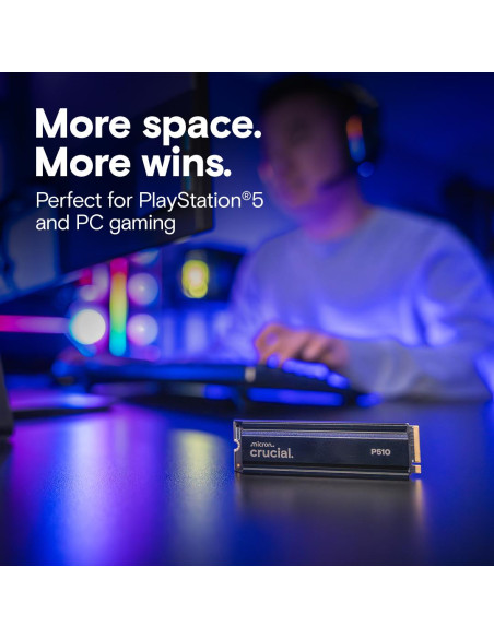SSD, CRUCIAL, P510, 2TB, M.2, PCIe Gen5, NVMe, TLC, Write speed 8700 MBytes/sec, Read speed 10000 MBytes/sec, TBW 1200 TB, CT20