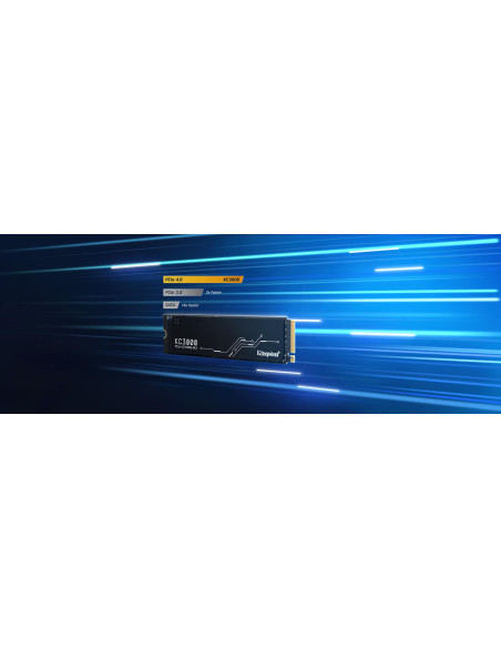 SSD, KINGSTON, KC3000, 1TB, M.2, NVMe, 3D TLC, Write speed 6000 MBytes/sec, Read speed 7000 MBytes/sec, TBW 800 TB, MTBF 180000
