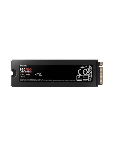 SSD, SAMSUNG, 990 PRO with Heatsink, 1TB, M.2, PCIE, NVMe, MLC, Write speed 6900 MBytes/sec, Read speed 7450 MBytes/sec, 2.3mm,