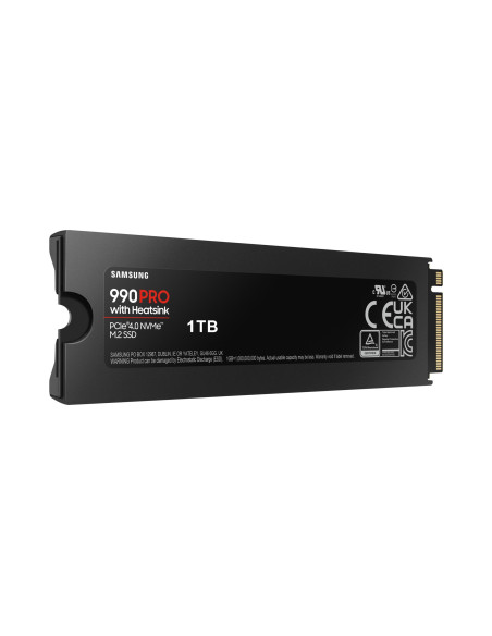 SSD, SAMSUNG, 990 PRO with Heatsink, 1TB, M.2, PCIE, NVMe, MLC, Write speed 6900 MBytes/sec, Read speed 7450 MBytes/sec, 2.3mm,
