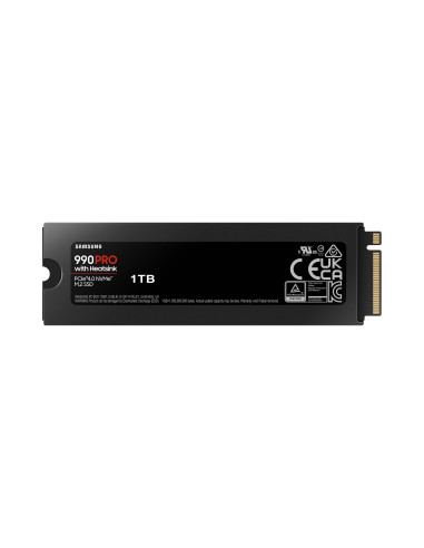 SSD, SAMSUNG, 990 PRO with Heatsink, 1TB, M.2, PCIE, NVMe, MLC, Write speed 6900 MBytes/sec, Read speed 7450 MBytes/sec, 2.3mm,
