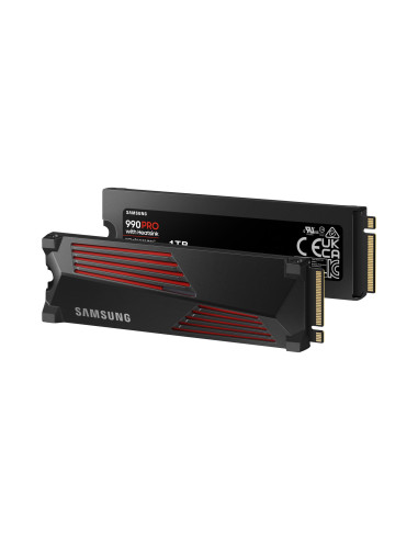 SSD, SAMSUNG, 990 PRO with Heatsink, 1TB, M.2, PCIE, NVMe, MLC, Write speed 6900 MBytes/sec, Read speed 7450 MBytes/sec, 2.3mm,