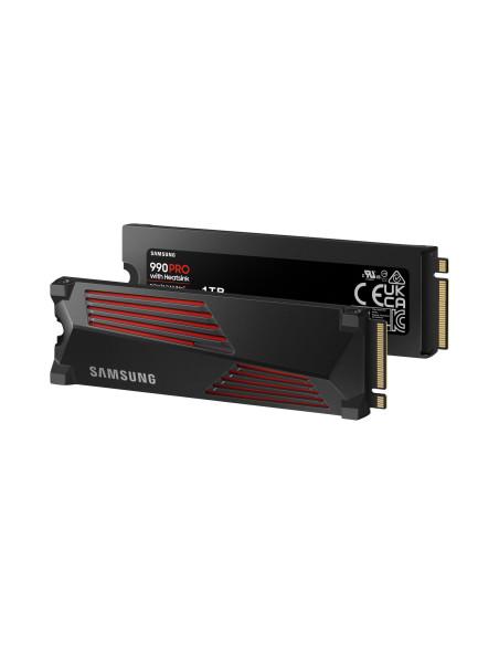 SSD, SAMSUNG, 990 PRO with Heatsink, 1TB, M.2, PCIE, NVMe, MLC, Write speed 6900 MBytes/sec, Read speed 7450 MBytes/sec, 2.3mm,