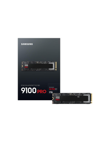 SSD, SAMSUNG, 9100 PRO, 1TB, M.2, PCIe Gen5, NVMe, TLC, Write speed 13300 MBytes/sec, Read speed 14700 MBytes/sec, 2.38mm, TBW 