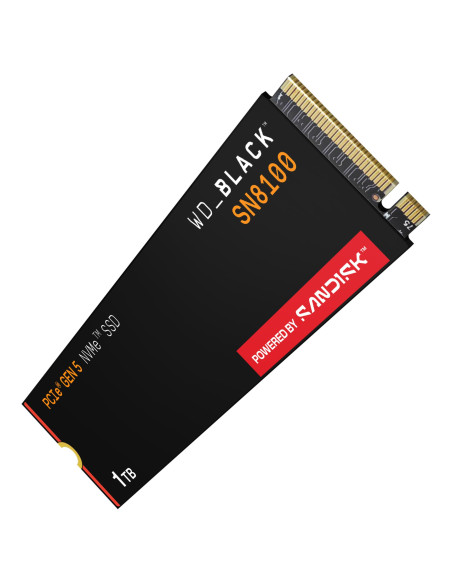 SSD, SANDISK, 2400xTBW rating, NVMe Yes, PCI Express 5.0, M.2, 1000 GB, POWERED BY SANDISK, Black SN8100, WDS100T1X0M