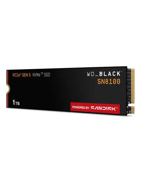 SSD, SANDISK, 2400xTBW rating, NVMe Yes, PCI Express 5.0, M.2, 1000 GB, POWERED BY SANDISK, Black SN8100, WDS100T1X0M
