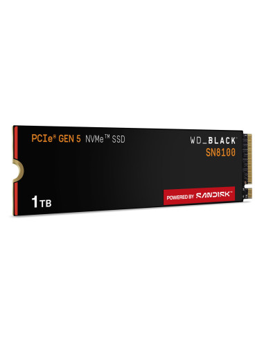 SSD, SANDISK, 2400xTBW rating, NVMe Yes, PCI Express 5.0, M.2, 1000 GB, POWERED BY SANDISK, Black SN8100, WDS100T1X0M