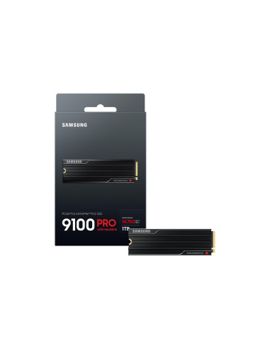 SSD, SAMSUNG, 9100 PRO, 1TB, M.2, PCIe Gen5, NVMe, TLC, Write speed 13300 MBytes/sec, Read speed 14700 MBytes/sec, 2.38mm, TBW 