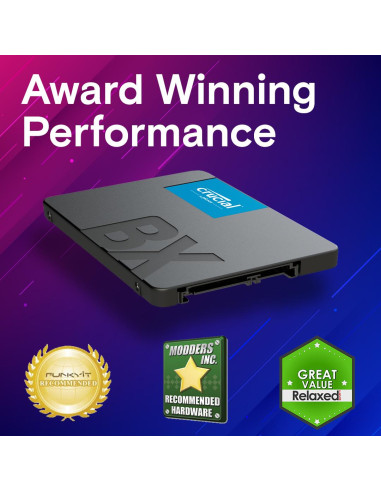 SSD, CRUCIAL, BX500, 4TB, SATA 3.0, Write speed 500 MBytes/sec, Read speed 540 MBytes/sec, 2,5", TBW 1000 TB, CT4000BX500SSD1