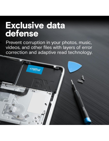 SSD, CRUCIAL, BX500, 4TB, SATA 3.0, Write speed 500 MBytes/sec, Read speed 540 MBytes/sec, 2,5", TBW 1000 TB, CT4000BX500SSD1