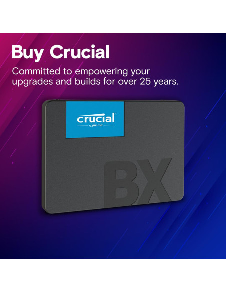 SSD, CRUCIAL, BX500, 4TB, SATA 3.0, Write speed 500 MBytes/sec, Read speed 540 MBytes/sec, 2,5", TBW 1000 TB, CT4000BX500SSD1