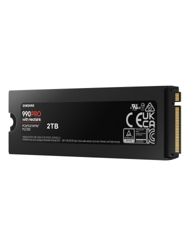 SSD, SAMSUNG, 990 PRO with Heatsink, 2TB, M.2, PCIE, NVMe, MLC, Write speed 6900 MBytes/sec, Read speed 7450 MBytes/sec, 2.3mm,