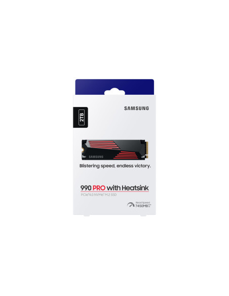 SSD, SAMSUNG, 990 PRO with Heatsink, 2TB, M.2, PCIE, NVMe, MLC, Write speed 6900 MBytes/sec, Read speed 7450 MBytes/sec, 2.3mm,