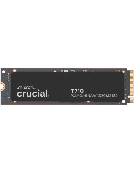SSD, CRUCIAL, T710, 4TB, M.2, PCIe Gen5, NVMe, Write speed 13800 MBytes/sec, Read speed 14500 MBytes/sec, TBW 2400 TB, CT4000T7