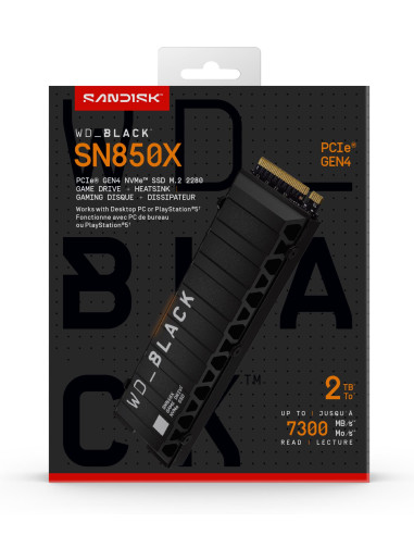 SSD, SANDISK, 1200xTBW rating, Read speed 7300 MB/s, Write speed 6600 MB/s, NVMe Yes, PCI Express 4.0, M.2, 2000 GB, POWERED BY