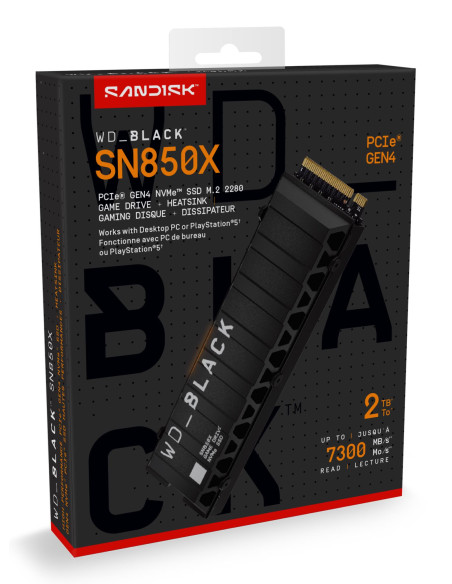 SSD, SANDISK, 1200xTBW rating, Read speed 7300 MB/s, Write speed 6600 MB/s, NVMe Yes, PCI Express 4.0, M.2, 2000 GB, POWERED BY