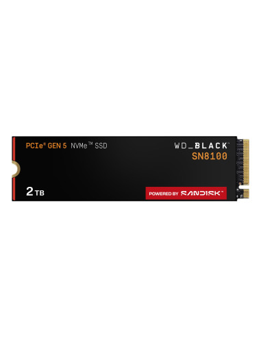 SSD, SANDISK, 2400xTBW rating, NVMe Yes, PCI Express 5.0, M.2, 2000 GB, POWERED BY SANDISK, Black SN8100, WDS200T1X0M