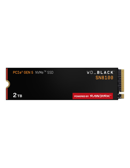 SSD, SANDISK, 2400xTBW rating, NVMe Yes, PCI Express 5.0, M.2, 2000 GB, POWERED BY SANDISK, Black SN8100, WDS200T1X0M