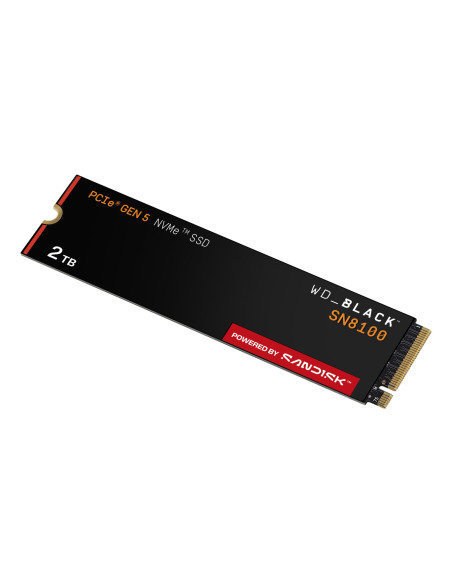 SSD, SANDISK, 2400xTBW rating, NVMe Yes, PCI Express 5.0, M.2, 2000 GB, POWERED BY SANDISK, Black SN8100, WDS200T1X0M