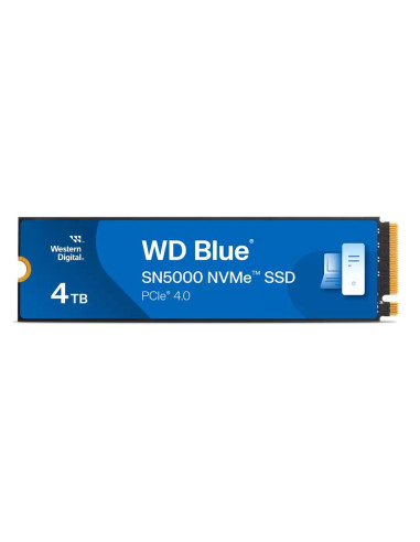 SSD, SANDISK, Blue SN5000, 4TB, M.2, NVMe, Write speed 5000 MBytes/sec, Read speed 5500 MBytes/sec, 2.38mm, TBW 1200 TB, WDS400