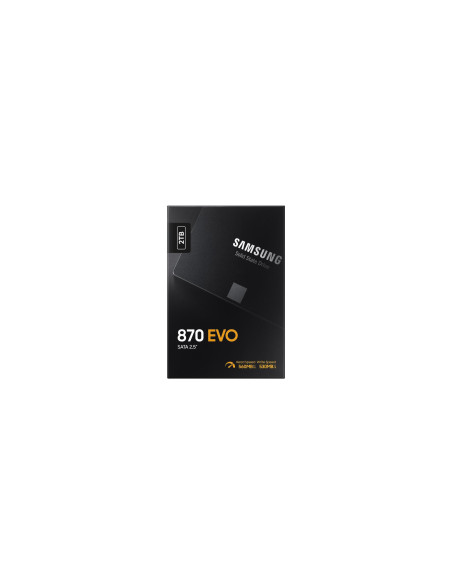 SSD, SAMSUNG, 870 EVO, 2TB, SATA, SATA 3.0, MLC, Write speed 530 MBytes/sec, Read speed 560 MBytes/sec, 2,5", TBW 1200 TB, MTBF