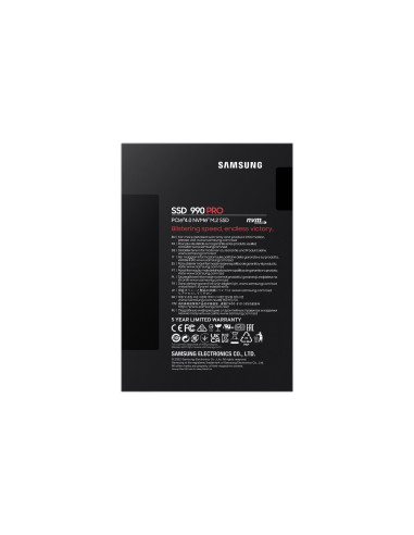 SSD, SAMSUNG, 990 PRO, 4TB, M.2, PCIe Gen4, NVMe, TLC, Write speed 6900 MBytes/sec, Read speed 7450 MBytes/sec, 2.3mm, TBW 2400