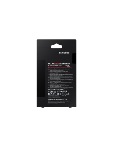 SSD, SAMSUNG, 990 PRO with Heatsink, 4TB, M.2, PCIe Gen4, NVMe, TLC, Write speed 6900 MBytes/sec, Read speed 7450 MBytes/sec, T