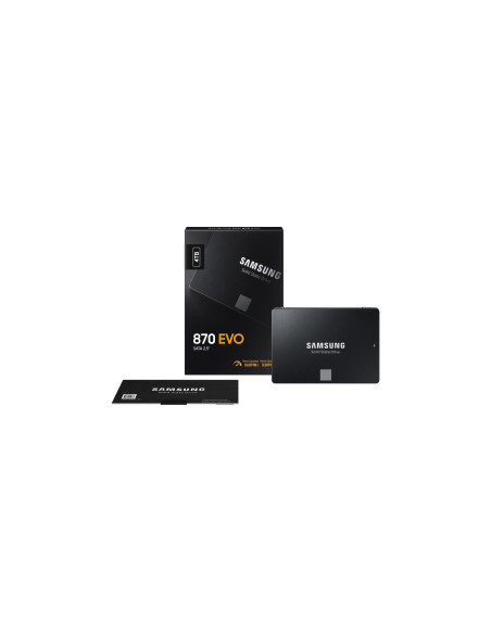 SSD, SAMSUNG, 870 EVO, 4TB, SATA, SATA 3.0, MLC, Write speed 530 MBytes/sec, Read speed 560 MBytes/sec, 2,5", TBW 2400 TB, MTBF
