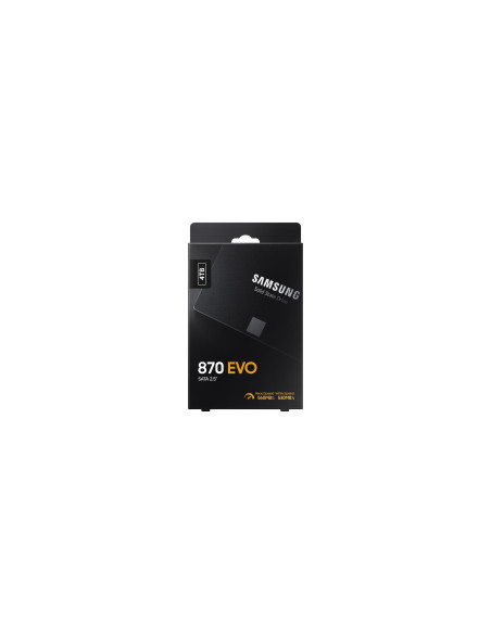 SSD, SAMSUNG, 870 EVO, 4TB, SATA, SATA 3.0, MLC, Write speed 530 MBytes/sec, Read speed 560 MBytes/sec, 2,5", TBW 2400 TB, MTBF