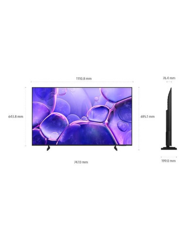 TV Set, SAMSUNG, 50 ", 4K Ultra HD, 3840 x 2160 pixels, Flat, 16:9, LED, UE50U8072FUXXH