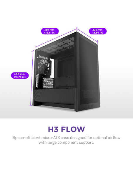 Case, NZXT, micro ATX/Mini-ITX, Black, Midi Tower, PC, CC-H31FB-01