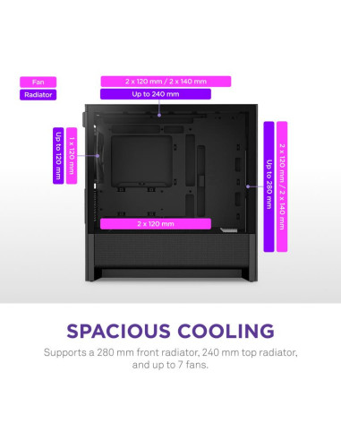 Case, NZXT, micro ATX/Mini-ITX, Black, Midi Tower, PC, CC-H31FB-01