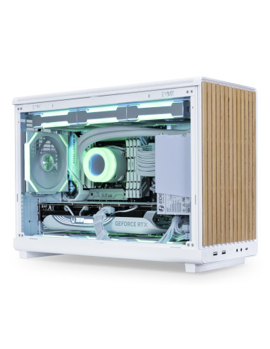 Case, LIAN LI, micro ATX/Micro-ITX, White/Wood, Micro Tower, PC, Lian Li A3 mATX / ITX Glass Edition White (G99.A3W-WDG.00), G9