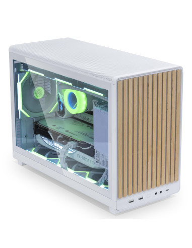 Case, LIAN LI, micro ATX/Micro-ITX, White/Wood, Micro Tower, PC, Lian Li A3 mATX / ITX Glass Edition White (G99.A3W-WDG.00), G9