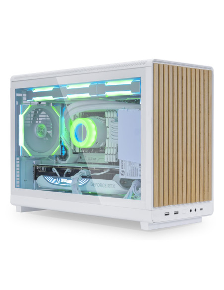 Case, LIAN LI, micro ATX/Micro-ITX, White/Wood, Micro Tower, PC, Lian Li A3 mATX / ITX Glass Edition White (G99.A3W-WDG.00), G9